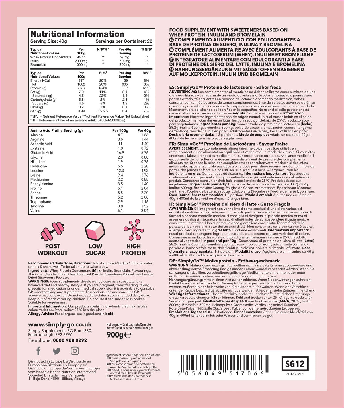 SimplyGo Whey Protein Powder | 900g | Simply Add 30g to Water, Juice or Shakes Simply SupplementsBuy Supplements Australia