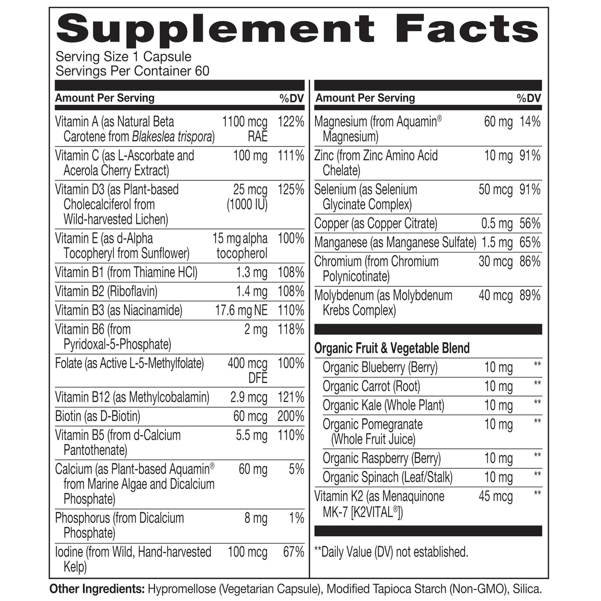 NATURELO One Daily Multivitamin for Men 50+, 60 Capsules and One Daily Multivitamin for Women 50+ (Iron Free), 60 Capsules Bundle - 2 Month Supply NATURELO