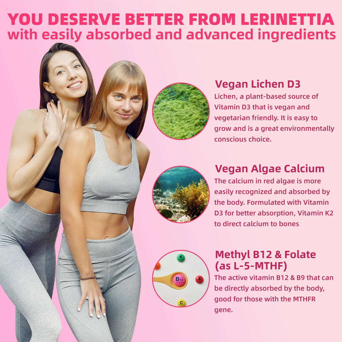 Lerinettia Multivitamin for Women Gummies for 40+ with Omega-3, Niacinamide, B-Complex, Lutein, Iron, Choline, Phosphatidylserine, Vitamin D3 Lerinettia