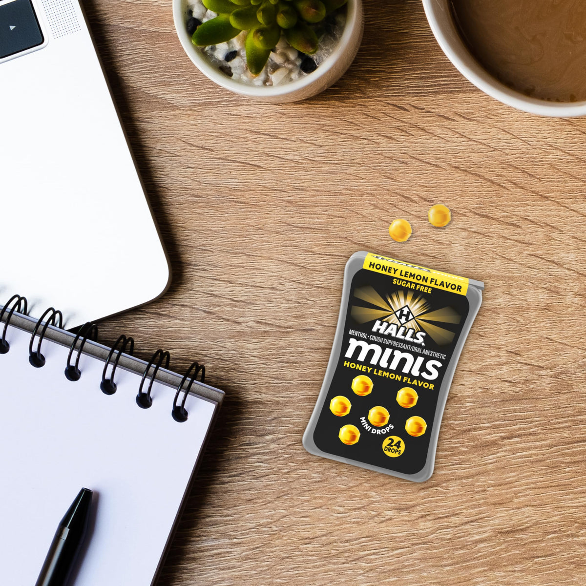 Halls Minis Honey Lemon Flavor Sugar Free Cough Drops, 48 Drops HALLS buy supplements Au
