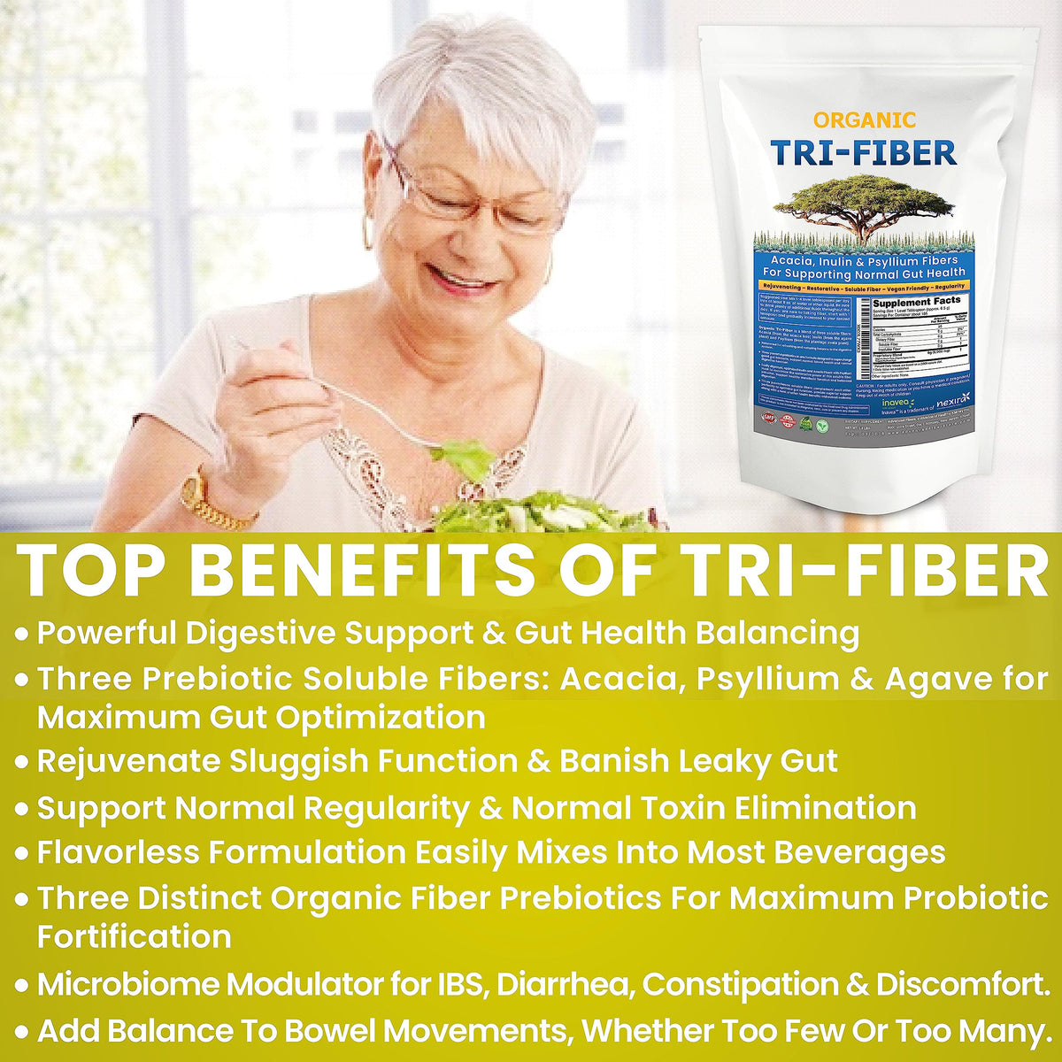 Kidney Restore Tri-Fiber Organic Soluble Fiber Powder, Unflavored High Fiber 3-in-1 Kidney RestoreBuy Supplements Australia