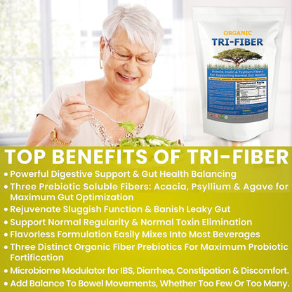 Kidney Restore Tri-Fiber Organic Soluble Fiber Powder, Unflavored High Fiber 3-in-1 Kidney RestoreBuy Supplements Australia