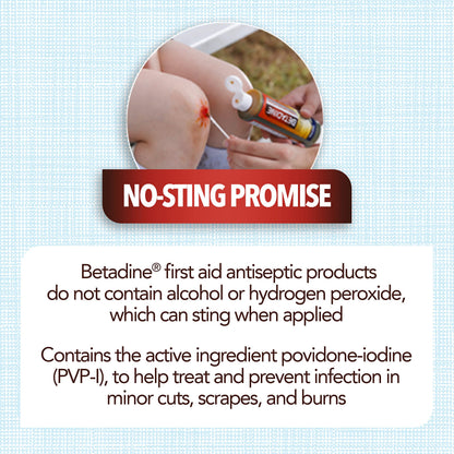 Betadine Antiseptic First Aid Solution, Povidone-Iodine 10%, Infection Protection, Kills Germs in Minor Cuts Scrapes and Burns, No Sting Promise, No Alcohol or Hydrogen Peroxide, 8 FL OZ Betadine buy supplements Au