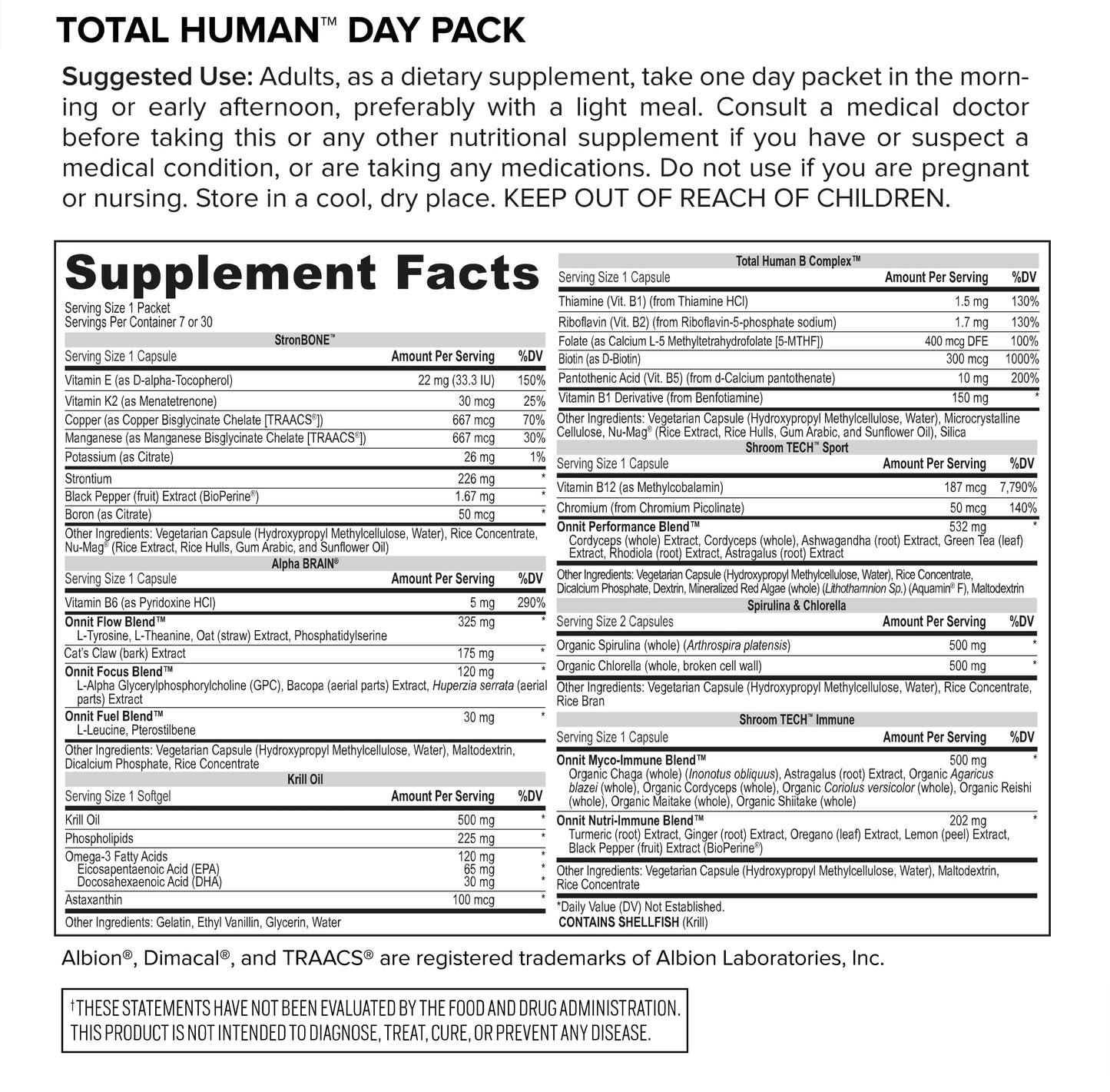 ONNIT Total Human Day and Night Vitamin Packs for Men and Women,Capsule, 30-Day ONNITBuy Supplements Australia