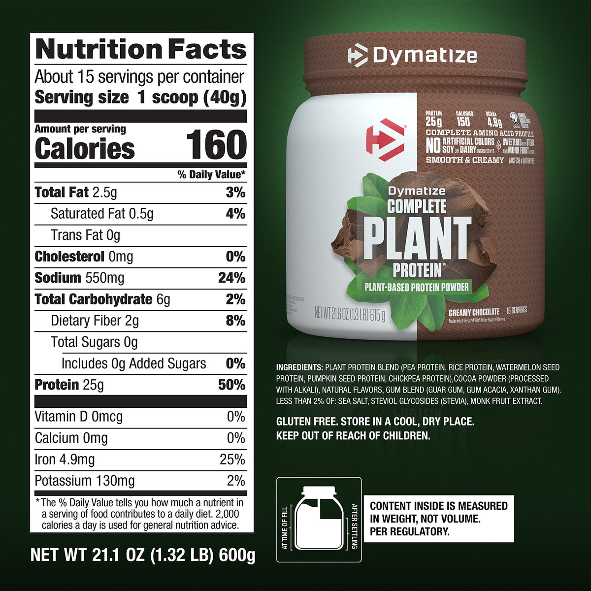 Dymatize Vegan Plant Protein, Creamy Chocolate, 25g Protein, 4.8g BCAAs, Complete DymatizeBuy Supplements Australia