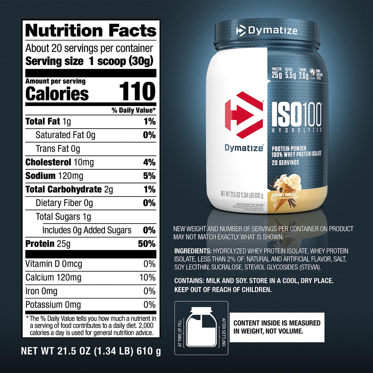 Dymatize ISO100 Hydrolyzed Protein Powder, 100% Whey Isolate , 25g of Protein, 5.5g DymatizeBuy Supplements Australia
