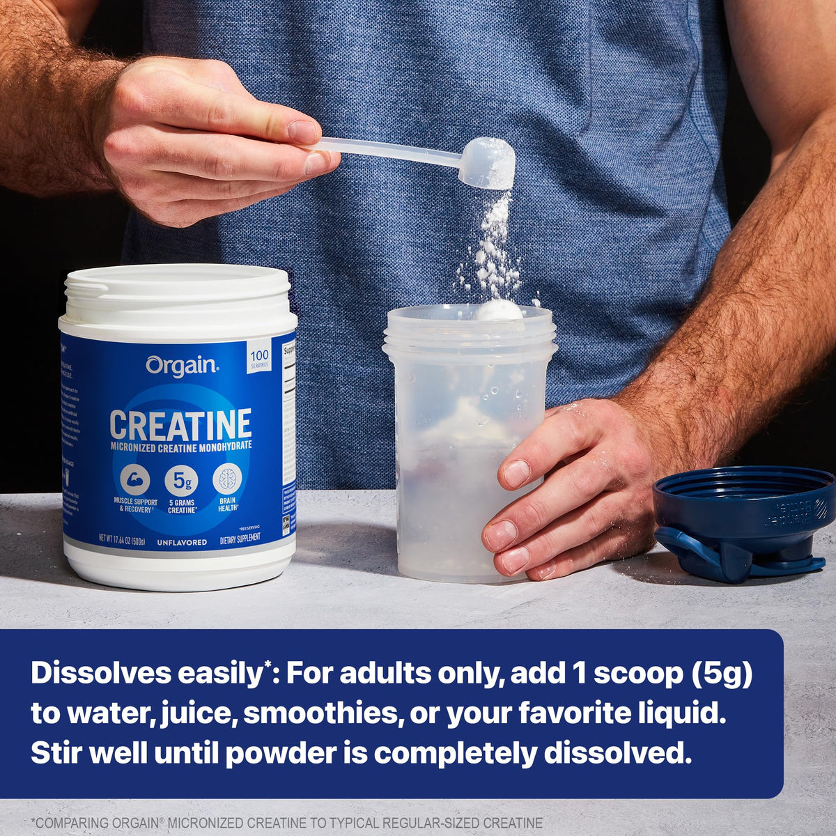 Orgain Creatine Monohydrate Micronized Powder, 100 Servings, Unflavored, Supports Muscle Growth, Post Workout Recovery and Brain Health, No Artificial Additives, for Men & Women, Vegan OrgainBuy Supplements Australia