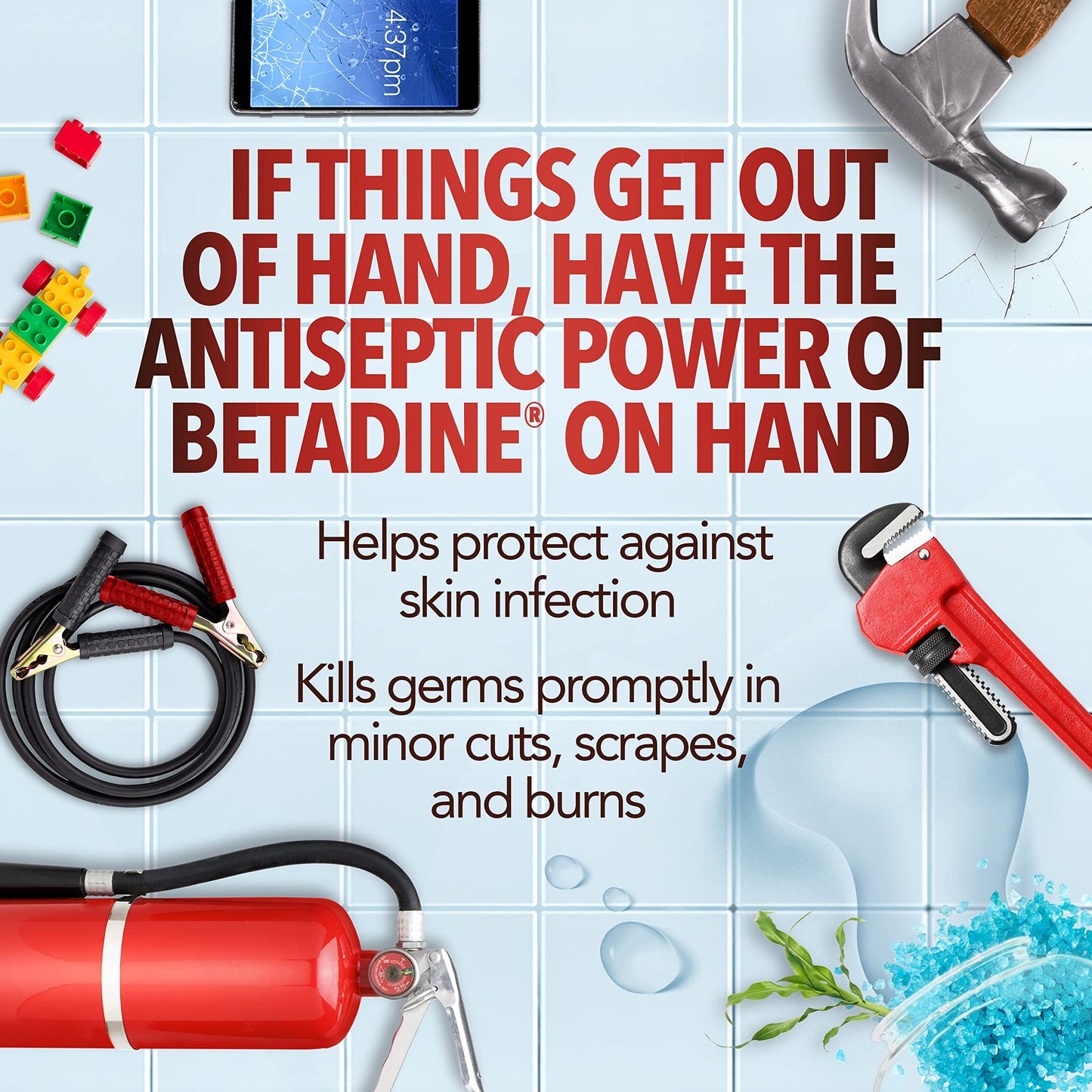 Betadine Antiseptic First Aid Solution, Povidone-Iodine 10%, Infection Protection, Kills Germs in Minor Cuts Scrapes and Burns, No Sting Promise, No Alcohol or Hydrogen Peroxide, 8 FL OZ Betadine buy supplements Au