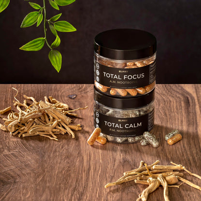 AMPM Nootropic Total Focus + Calm 9X Strength w. Caffeine, L-Theanine, Alpha GPC, L-Tyrosine, Ashwagandha - X-Release Energy Pills Nootropics Brain Support Supplements for Memory and Focus Supplement TERRA ELMNTBuy Supplements Australia