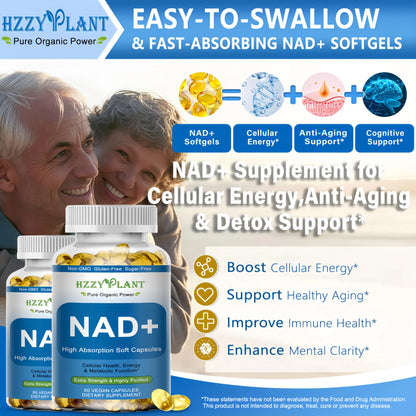 HZZYPLANT NAD+ Supplement, High Absorption NAD Supplements for Women for Cellular Energy Immune Focus Health, NAD Resveratrol Softgel Capsules, NAD Liquid Softgels Supplement, Non-GMO, 2 Month Supply HZZYPLANTBuy Supplements Australia