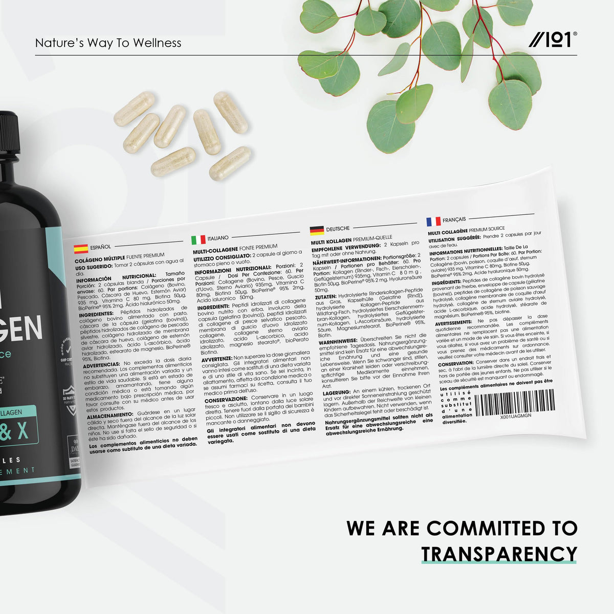 Multi Collagen Capsules - 120 Capsules - Types I, II, III, V & X - Wild Caught Fish, Grass Fed Bovine, Eggshell Revive NaturalsBuy Supplements Australia