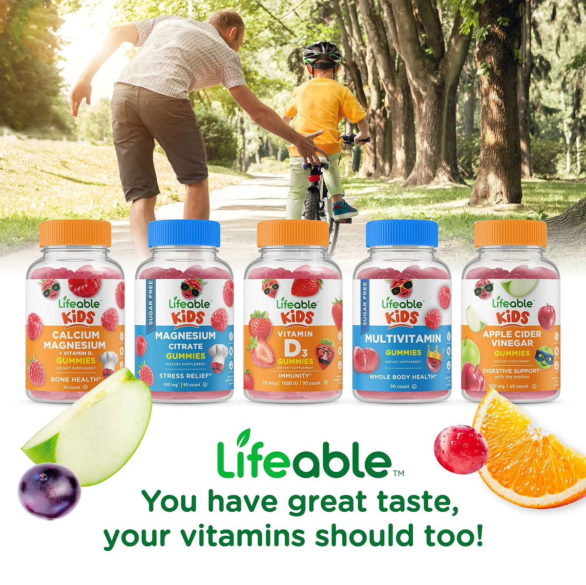 Lifeable Turmeric Curcumin Kids + Multivitamin Kids, Gummies Bundle - Great Tasting, Vitamin Supplement Lifeable