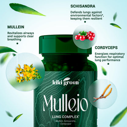 KIKI Green MULLEIO Lung Health Capsules: Herbal Supplement for Lung Cleanse, Better KIKI GreenBuy Supplements Australia