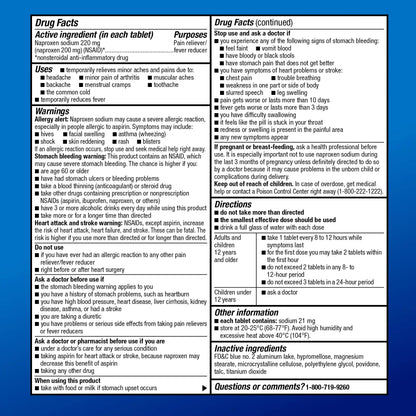 Amazon Basic Care Naproxen Sodium Tablets 220 mg, Pain Reliever, Fever Reducer, Headache Relief, Backache, Menstrual Cramps, Arthritis, Muscular Aches, NSAID, 90 Count Amazon Basic CareBuy Supplements Australia