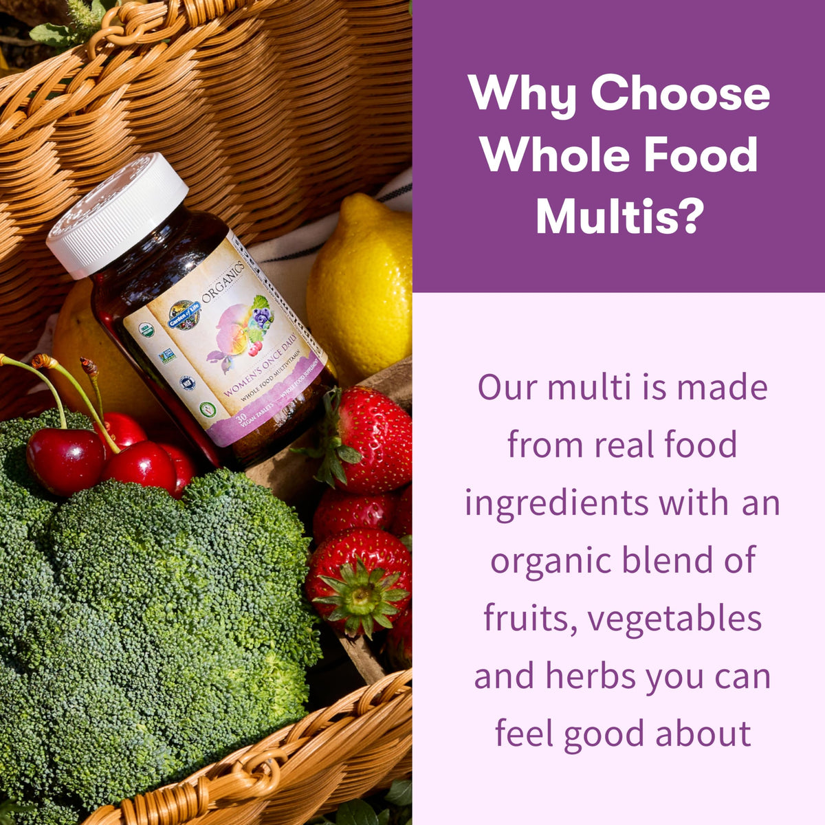Garden of Life Organics Multivitamin for Women - Women's Once Daily Multi - Whole Food Multi with Iron, Biotin, Vegan Organic Womens Multivitamin Garden of LifeBuy Supplements Australia