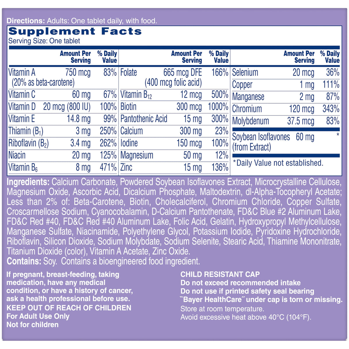One A Day Women's Menopause Multivitamin with Vitamin A, Vitamin C, Vitamin D, Vitamin E and Zinc for Immune Health Support, Bone health, 50 Count (Packaging May Vary) ONE A DAYBuy Supplements Australia