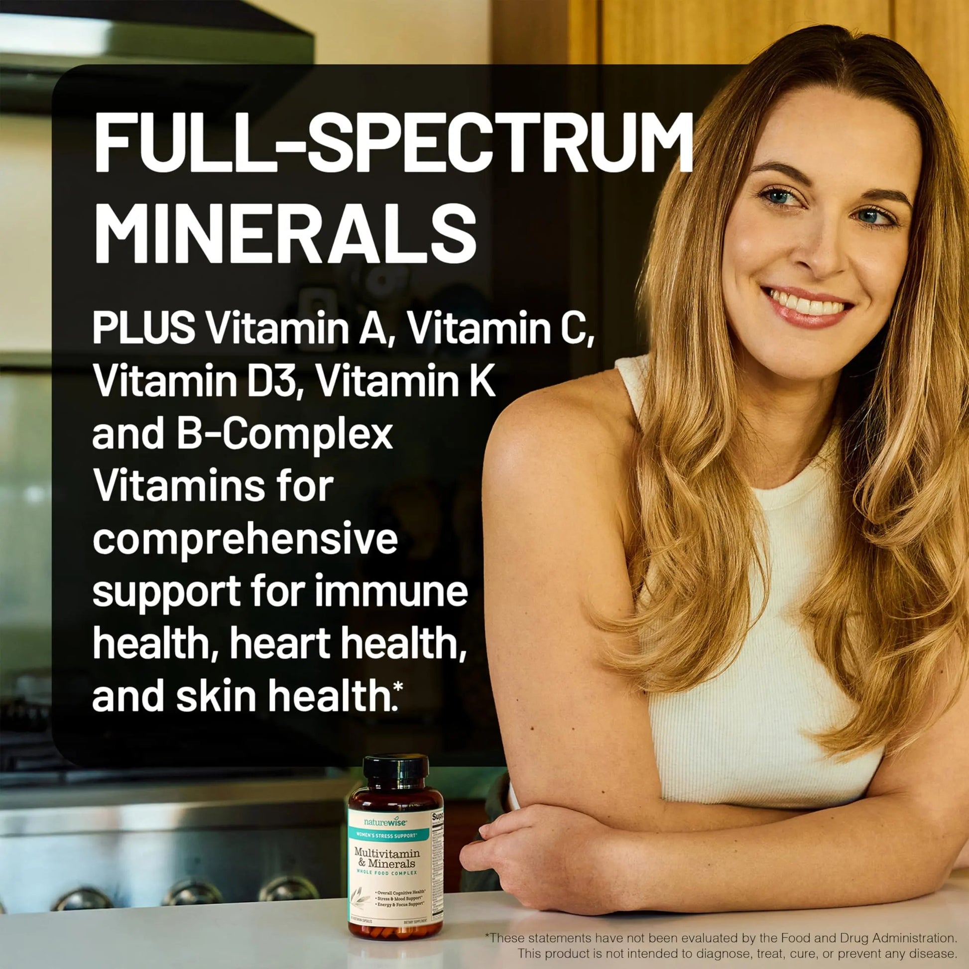 [1] NatureWise Multivitamin for Women Stress Support & Natural Minerals - 60 Ct[30-Day Supply] + [1] Omega 3 Fish Oil 1000mg + Vitamin E - Wild-Caught - 60 Softgels[30-Day Supply] NatureWiseBuy Supplements Australia