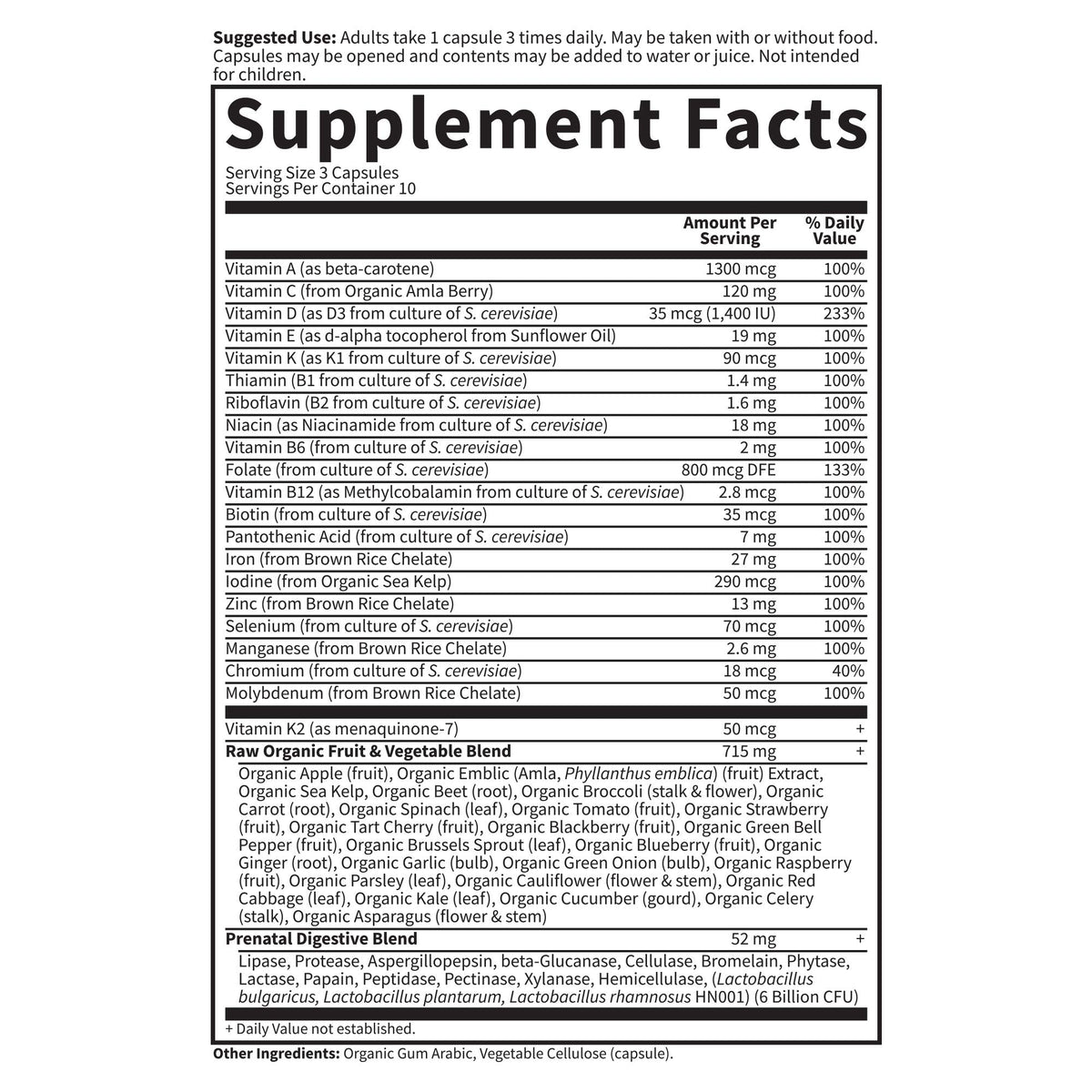 Garden of Life Prenatal Multivitamin for Women with Iron, Folate & Vitamin C and D3 for Neural Development & Probiotics for Immune Support Garden of LifeBuy Supplements Australia