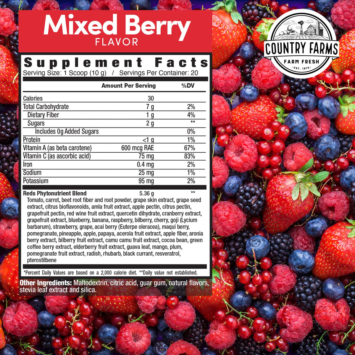 COUNTRY FARMS Super Reds, Energizing Polyphenol Superfood, Over 40 Super Fruits COUNTRY FARMSBuy Supplements Australia