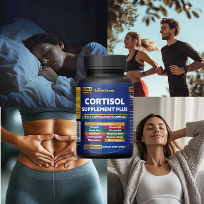 laslafarm 11in1 Cortisol Plus Supplement, 11in1 Ashwagandha and Natural Herbal Complex Vitamin Blend for Daily Mood, Focus and Sleep, Suitable for Women and Men 60 Capsules laslafarmBuy Supplements Australia