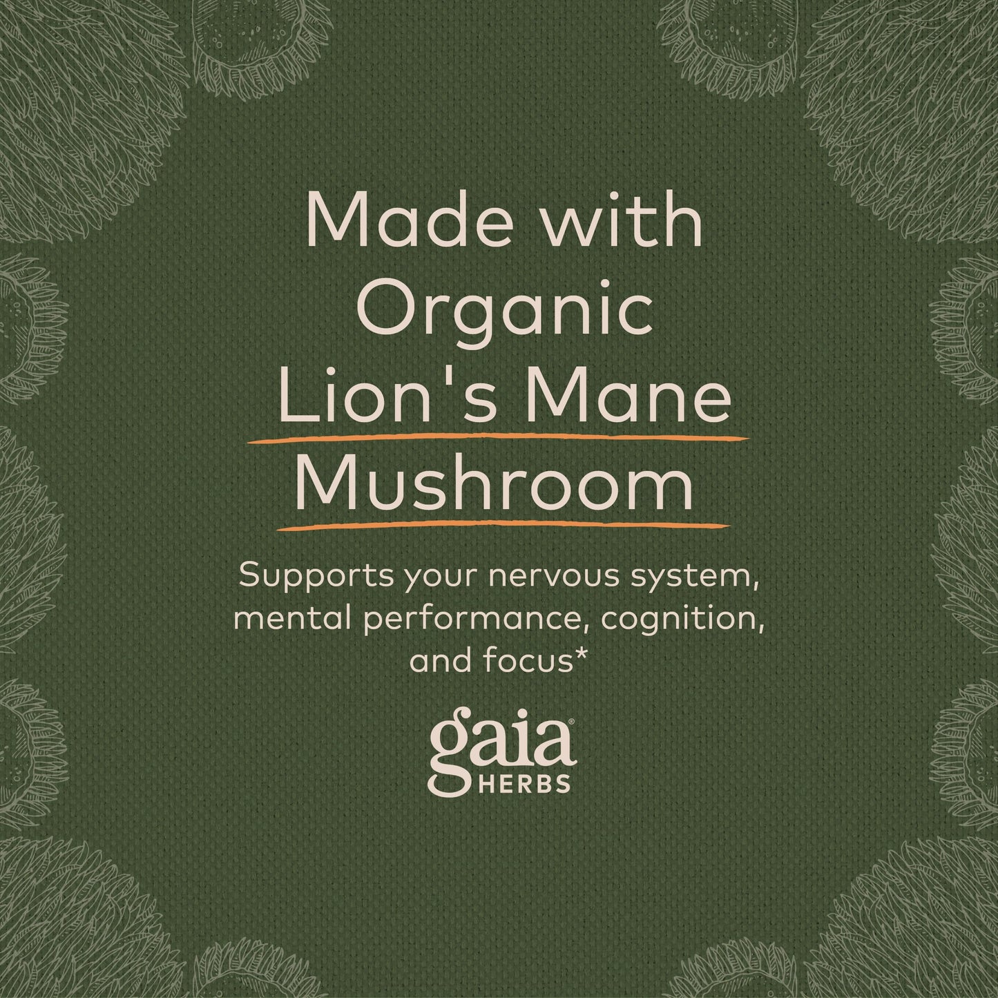Gaia Herbs Organic Lion’s Mane Mushroom - Brain and Nerve Support Supplement Gaia HerbsBuy Supplements Australia