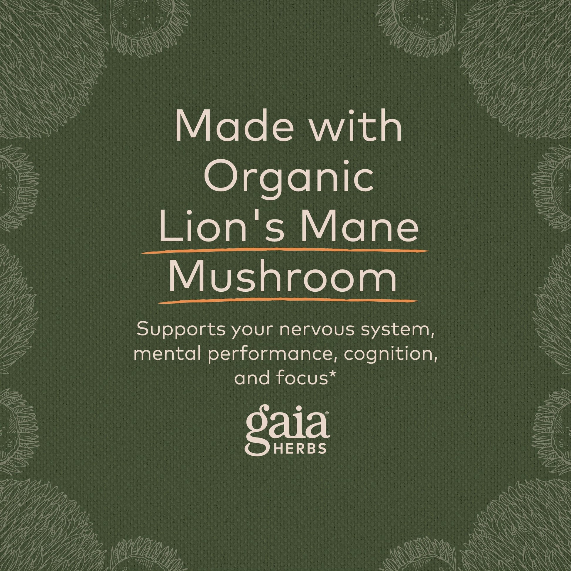 Gaia Herbs Organic Lion’s Mane Mushroom - Brain and Nerve Support Supplement Gaia HerbsBuy Supplements Australia