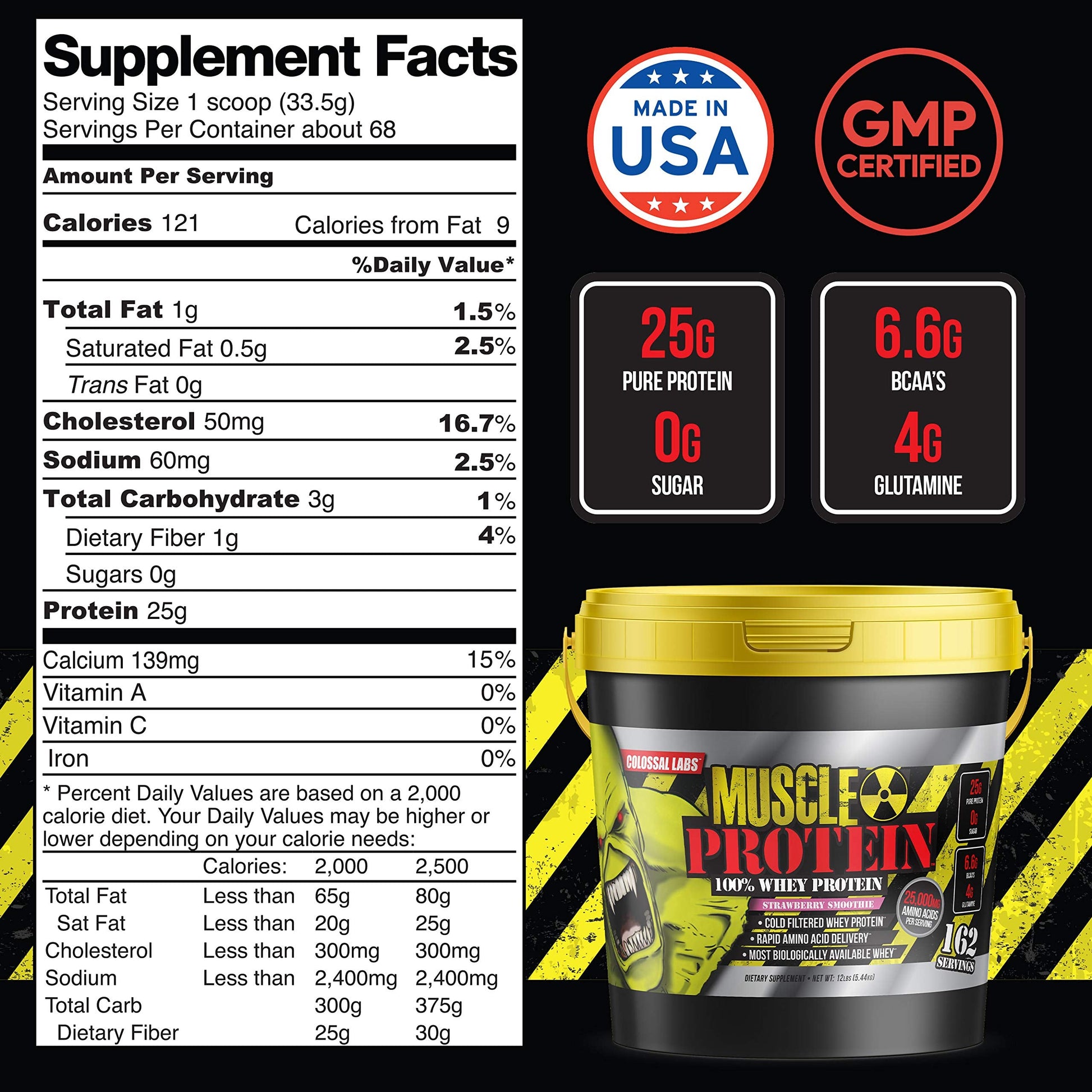 COLOSSAL LABS Whey Protein Powder [15 lbs/Pack of 1]–Strawberry Protein, Cold Filtered COLOSSAL LABSBuy Supplements Australia