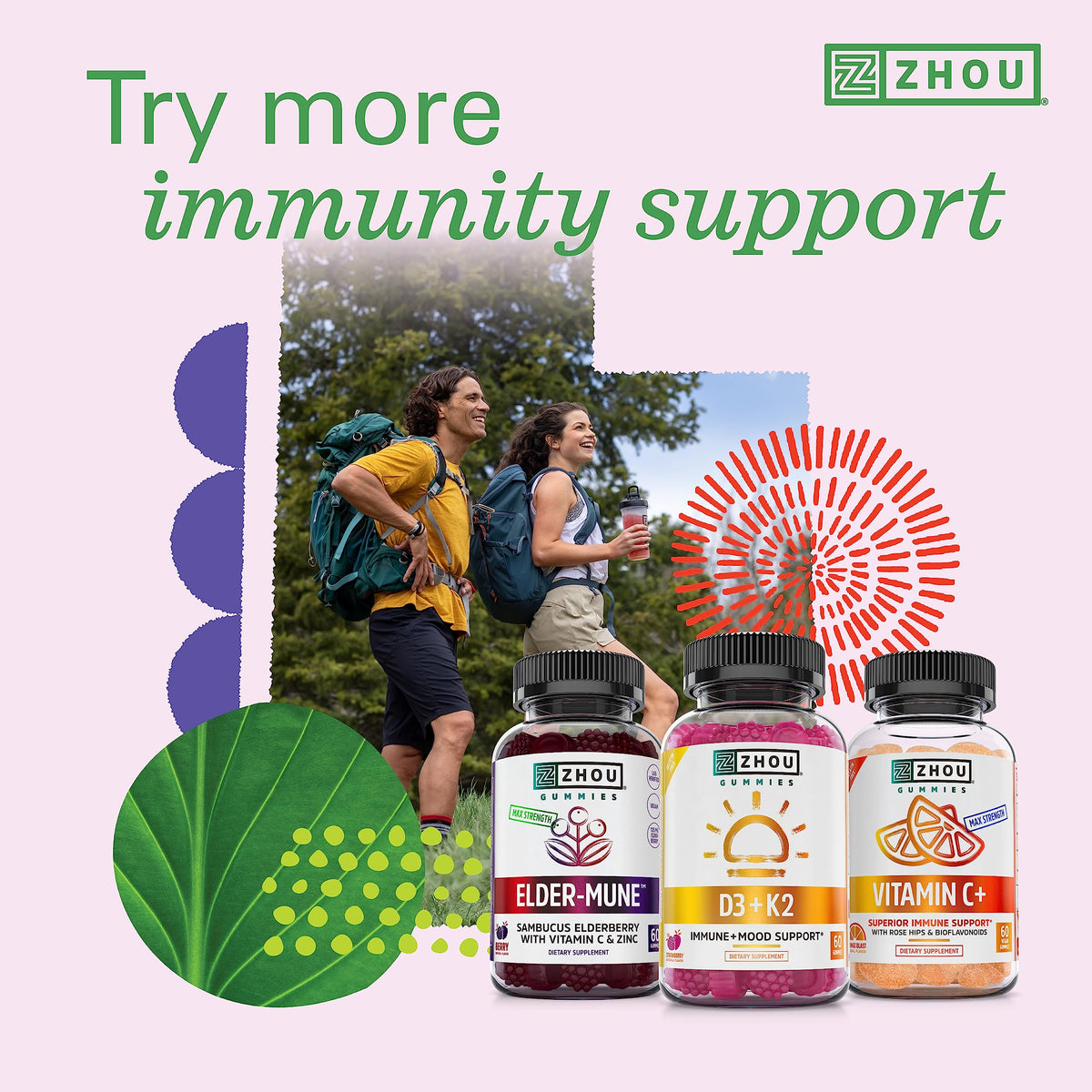 Zhou Nutrition Vitamin D3 K2, Bone and Heart Health Formula 5000 IU Vitamin D3 & 90 mcg Zhou NutritionBuy Supplements Australia