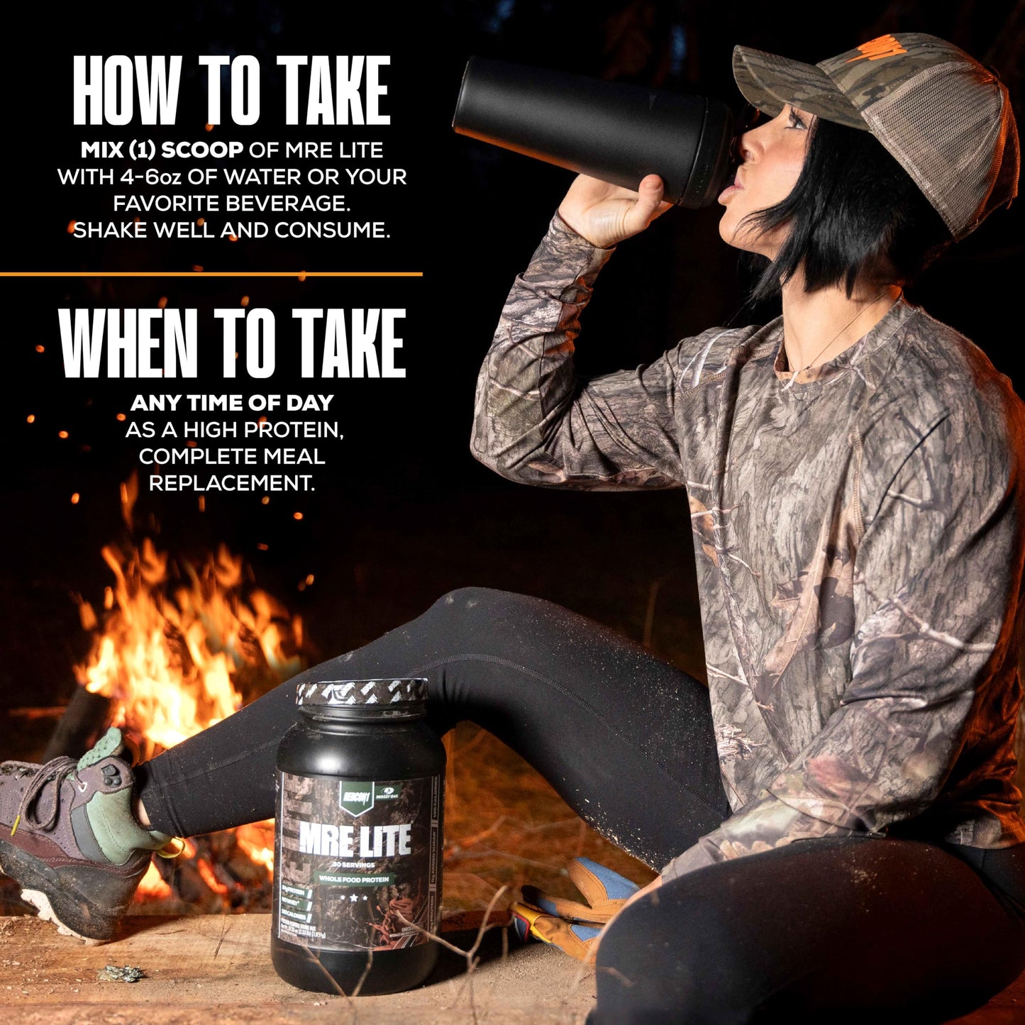 REDCON1 x Mossy Oak MRE Lite Whole Food Protein Powder, Chocolate Moose - Low Carb REDCON1Buy Supplements Australia