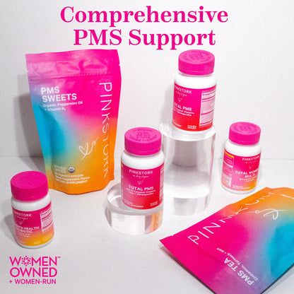 Pink Stork PMS Supplement for Women - Vitex, Ashwagandha, Maca Root & 10 Vitamins & Minerals to Support Hormone Balance, Mood, Bloating, Period Regularity - 60 Capsules Pink StorkBuy Supplements Australia