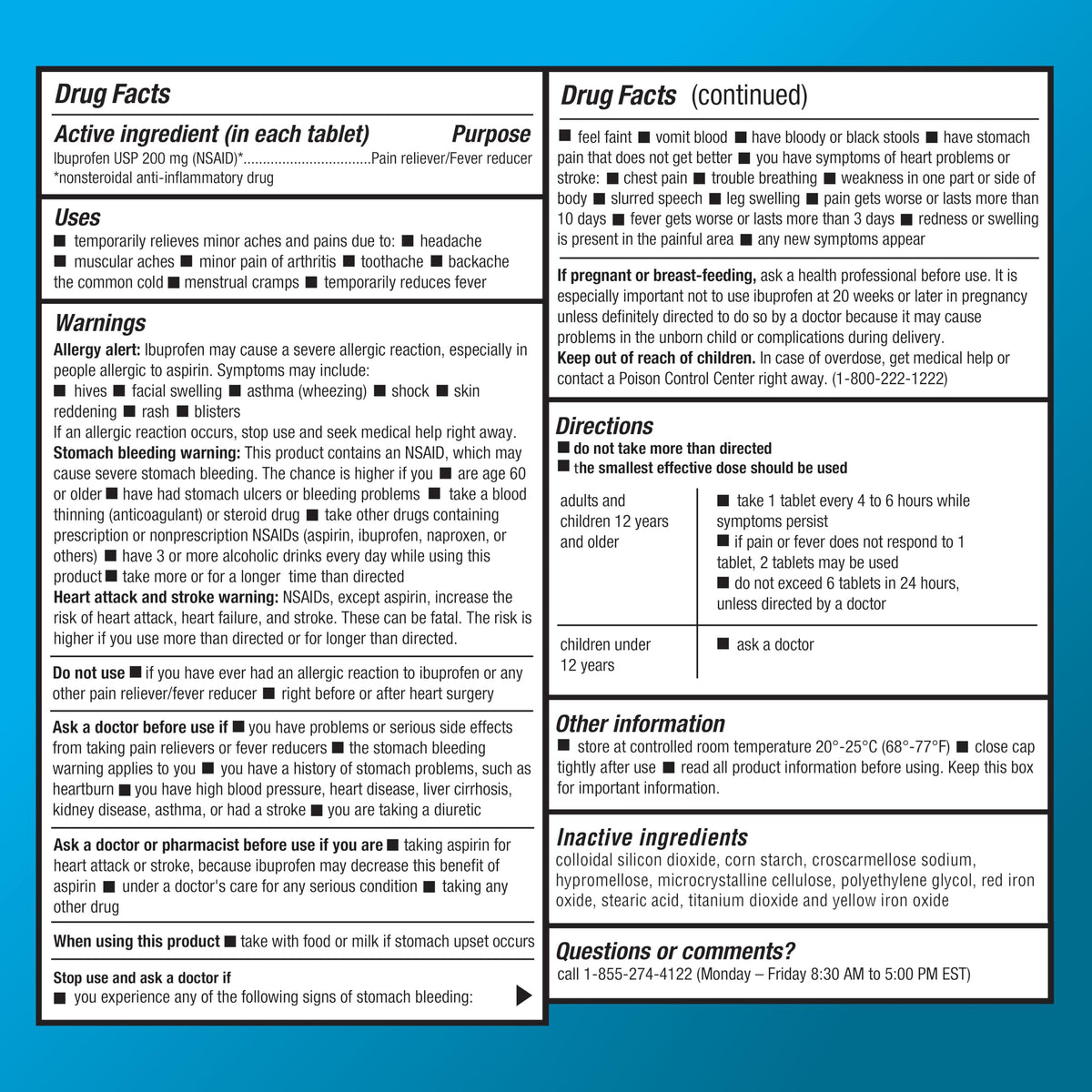 Amazon Basic Care Ibuprofen Tablets, Fever Reducer and Pain Relief from Body Aches, Headache, Arthritis Pain and More, 1000 Count Amazon Basic Care buy supplements Au