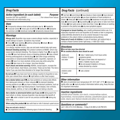 Amazon Basic Care Ibuprofen Tablets, Fever Reducer and Pain Relief from Body Aches, Headache, Arthritis Pain and More, Brown 200 Count Amazon Basic CareBuy Supplements Australia