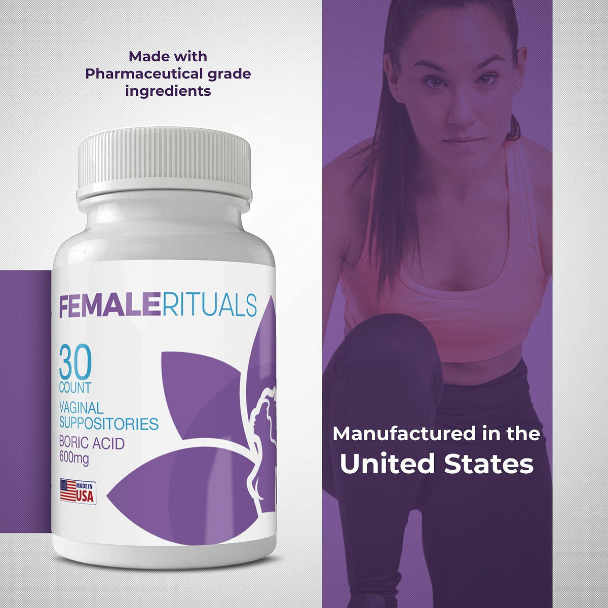 FEMALE RITUALS - Vaginal Moisturizer Boric Acid Suppositories for PH Balance - Bad Odors FEMALE RITUALSBuy Supplements Australia