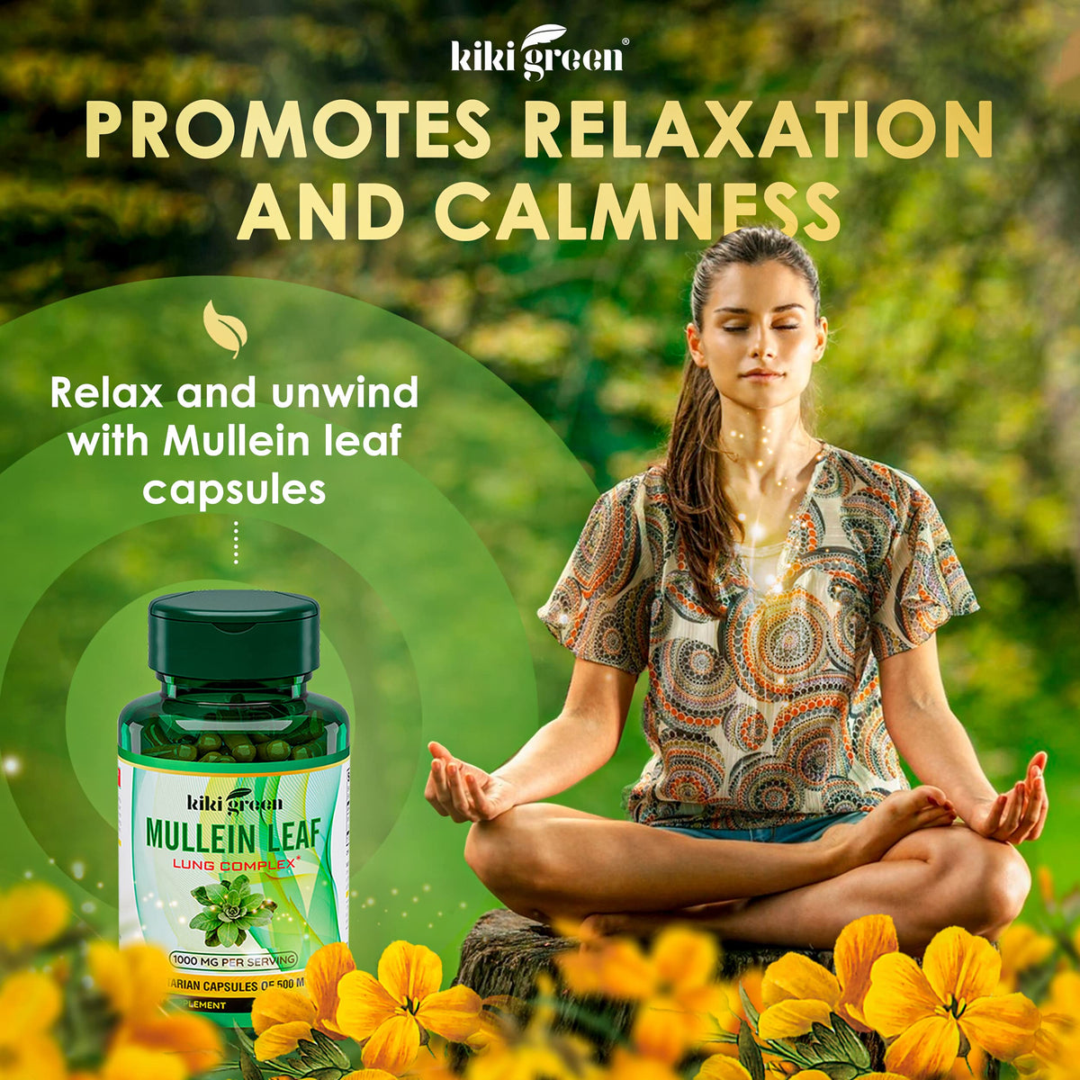 KIKI Green Mullein Leaf Extract Capsules - Herbal Respiratory Supplement - for Lung Cleans KIKI GreenBuy Supplements Australia