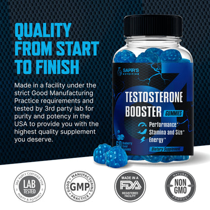 Testosterone Booster Gummies, Male Enhancing Supplement, Add 2 in” Enlargement Gummies for Men , Male Enhancement Chews Energy, Strength, Stamina, Endurance, Performance, Natural Blue Berry Chews Sapir's NutritionBuy Supplements Australia