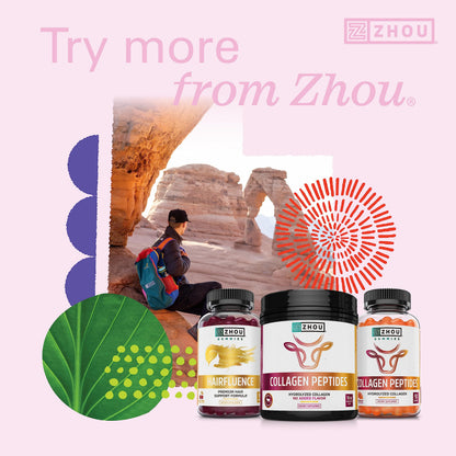 Zhou Hairfluence, Hair Growth Supplement with Biotin 5000mcg, Collagen, Keratin, Zhou NutritionBuy Supplements Australia