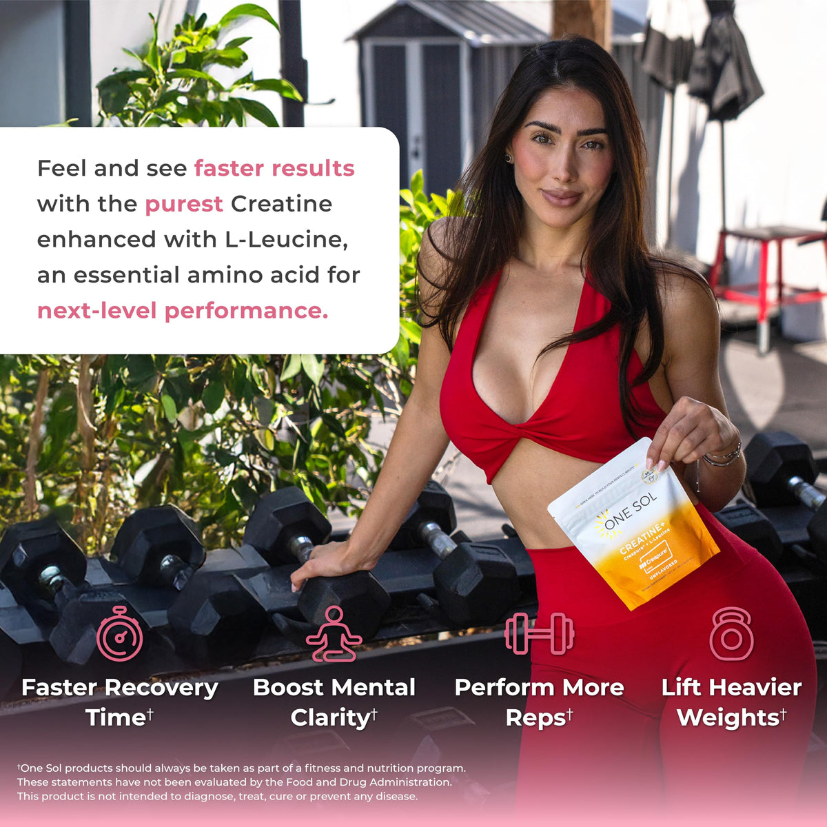 One Sol Creatine for Women, All Natural Women’s Creatine Powder w Creapure & Leucine, Increase Lean Muscle Mass, Reduce Recovery Time, Promotes Brain & Bone Health (Unflavored, 60 Servings) One SolBuy Supplements Australia