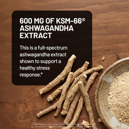 NatureWise Ashwagandha for Stress - With KSM-66 Extract, GABA, L-Theanine, Rhodiola Rosea - Herbal Mood & Sleep Support - Vegan, Non-GMO, Gluten-Free - 60 Capsules[1-Month Supply] NatureWiseBuy Supplements Australia