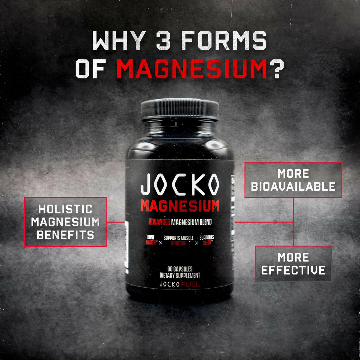 Jocko Fuel Magnesium Complex Supplement - Magnesium Glycinate, Citrate, & Taurate Capsules Dietary Supplement for Muscle Recovery & Relaxation, Heart, Nerve, Bone Support, & Sleep 30-Day Supply Jocko FuelBuy Supplements Australia