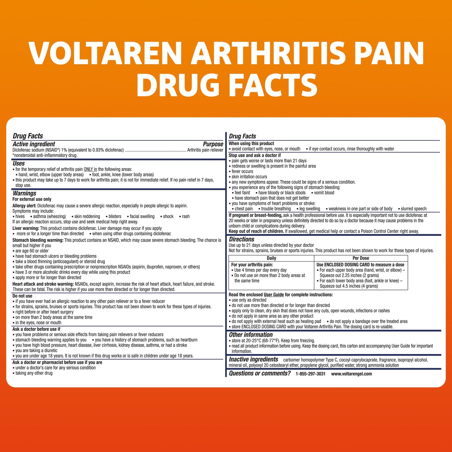 Voltaren Arthritis Pain Gel for Powerful Topical Arthritis Pain Relief with Diclofenac - NEW Easy Open Cap - 100 g Tube And 20 g Travel Size Tube VoltarenBuy Supplements Australia