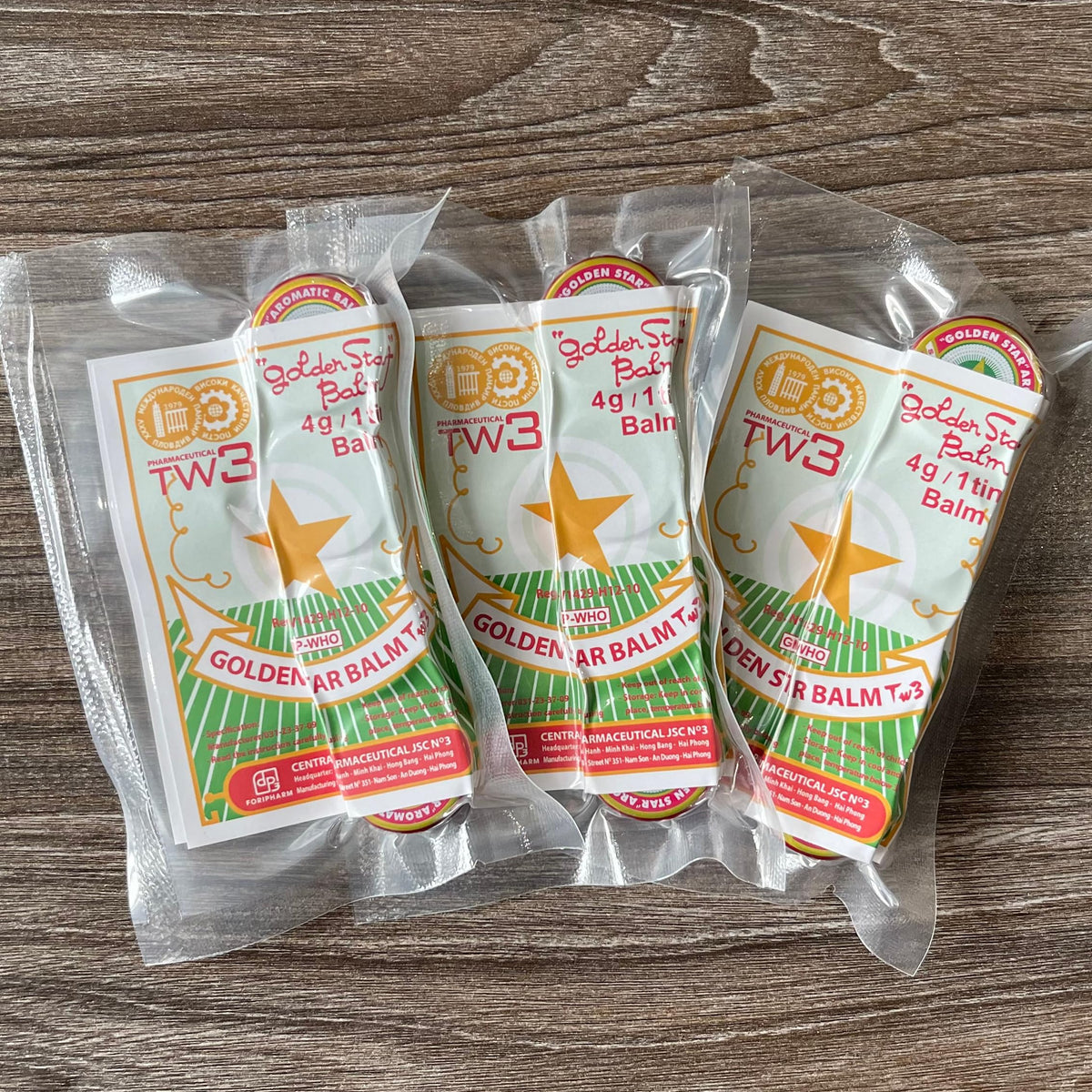 Golden Star Aromatic Balm (Pack of 8) - Authentic Vietnamese Cao Sao Vang - Support Fast Relief for Headaches, Muscle Pain, Colds, & Insect Bites - Natural Essential Oils - Travel Size 4g Tins Pharmaceutical TW3Buy Supplements Australia