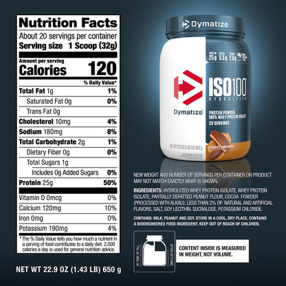 Dymatize ISO100 Whey Protein Powder with 25g of Hydrolyzed 100% Whey Isolate DymatizeBuy Supplements Australia