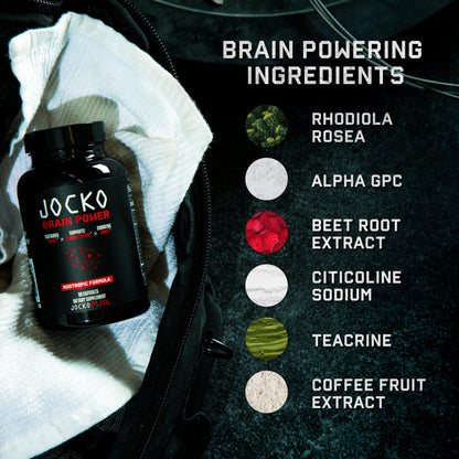Jocko Fuel Brain Power - Nootropic Dietary Supplements for Memory & Focus wiht L Theanine, L Carnitine- Energy & Focus Supplement (90 Capsules) Jocko FuelBuy Supplements Australia