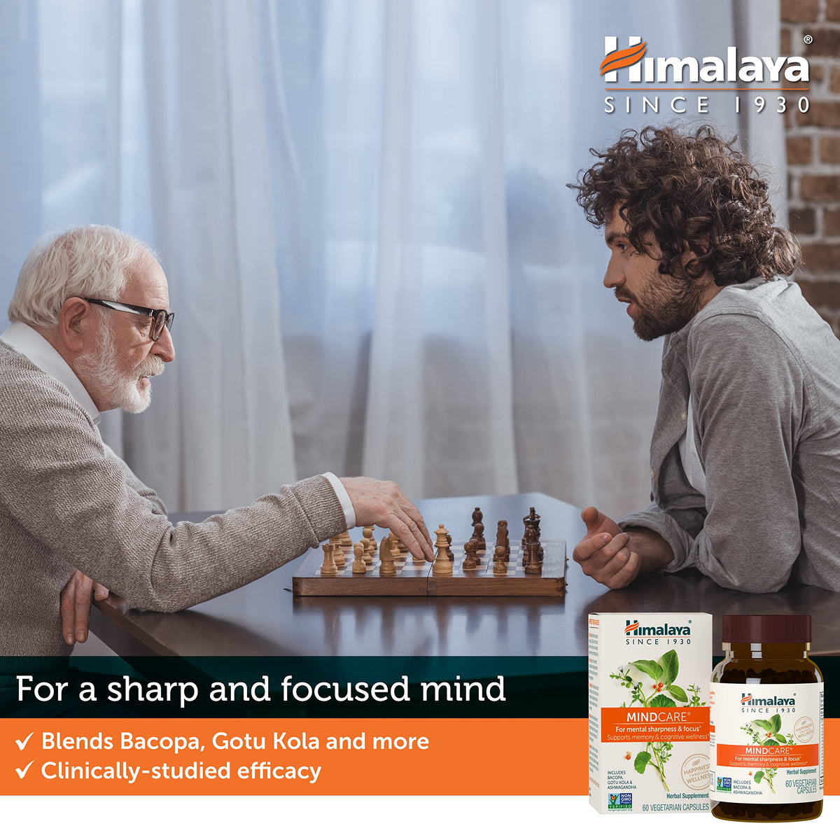 Himalaya MindCare, Nootropic Brain Supplement Booster for Mental Sharpness, Focus, Memory, and Cognitive Wellness, 1170 mg, 120 Capsules, 1 Month Supply HimalayaBuy Supplements Australia