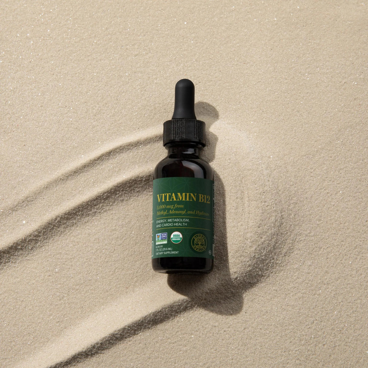 Global Healing Center - Vitamin B12 5000 mcg, Organic Sublingual Liquid Drops | 3-in-1 Methylcobalamin, Adenosylcobalamin, Hydroxo Blend, 1 Fl Oz (2-Pack) Global Healing CenterBuy Supplements Australia