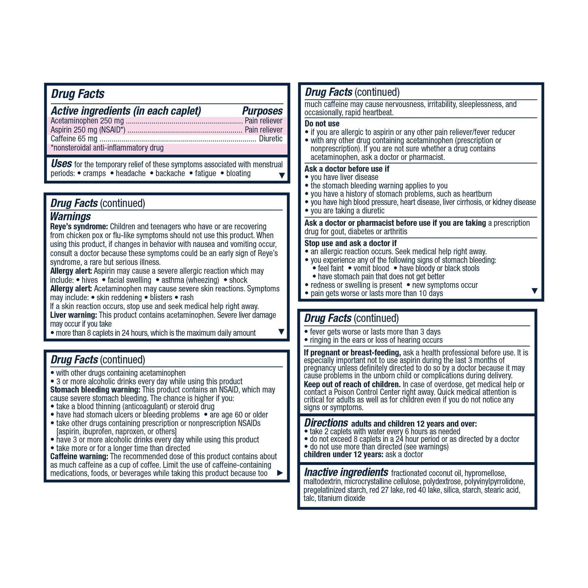 Pamprin Maximum Strength Max Formula, with Acetaminophen, Menstrual Period Symptoms Relief PamprinBuy Supplements Australia