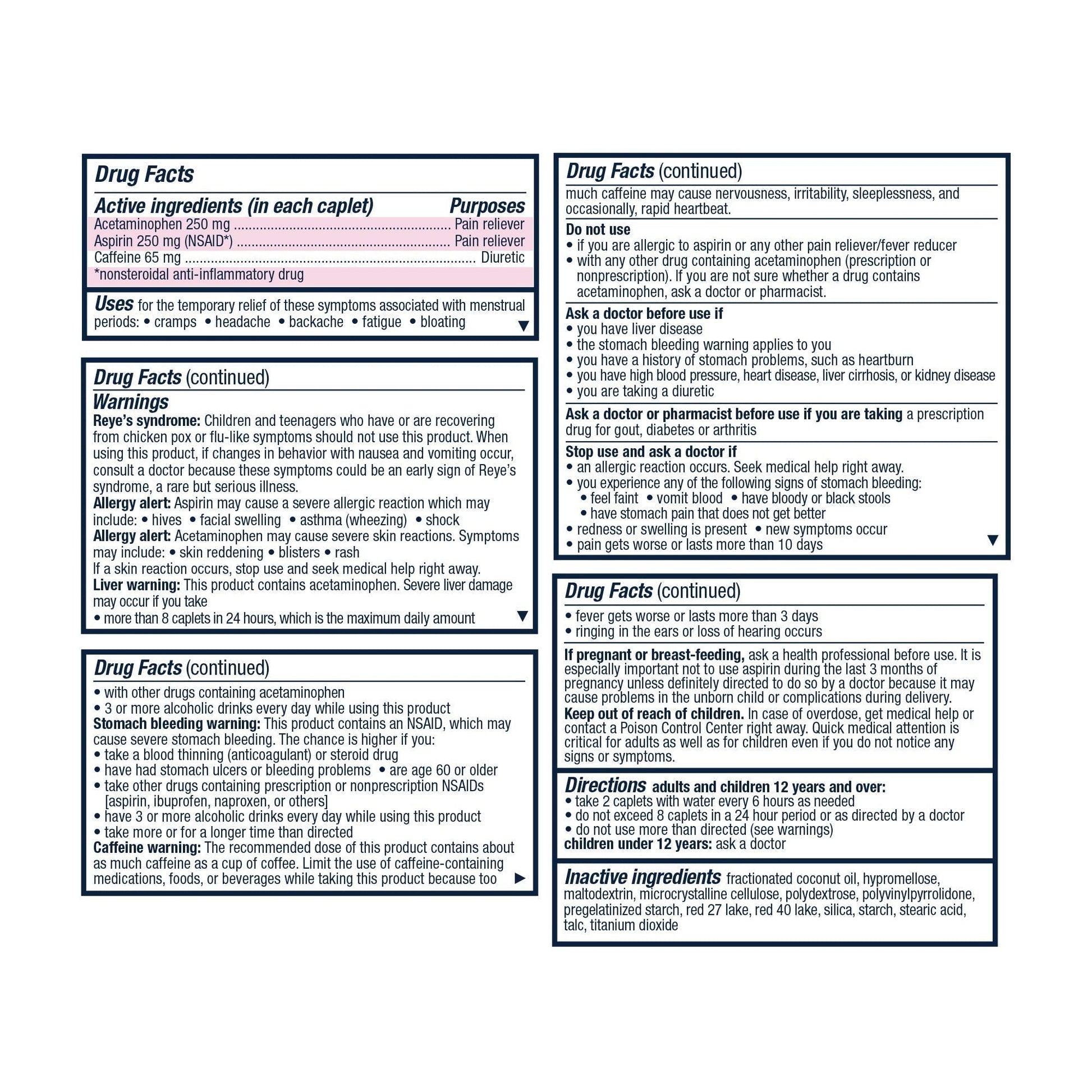 Pamprin Maximum Strength Max Formula, with Acetaminophen, Menstrual Period Symptoms Relief PamprinBuy Supplements Australia