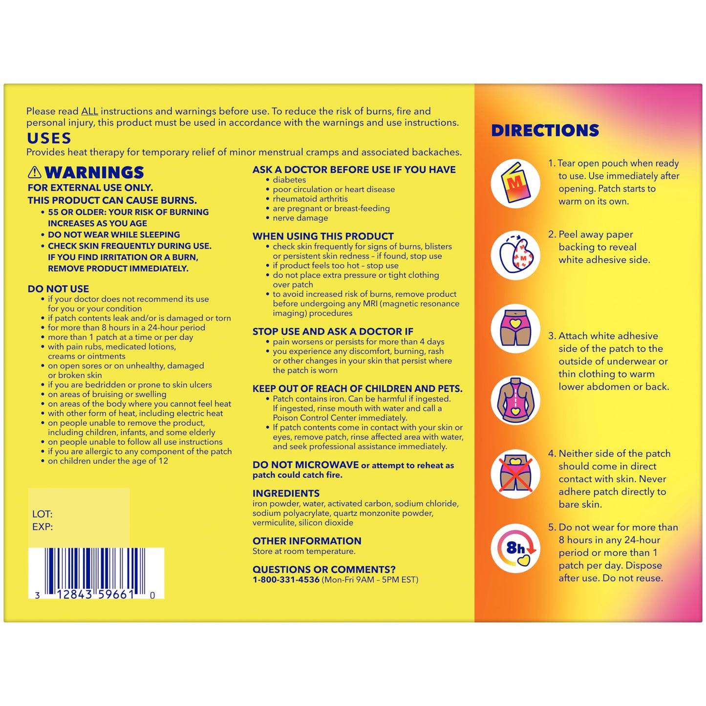 Midol Heat Vibes Menstrual Pain Relief Heat Patches - 6 Count Pack for Period Cramps and Backache MidolBuy Supplements Australia