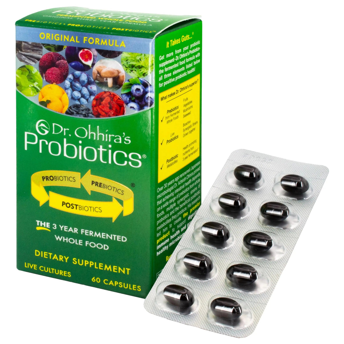Essential Formulas Dr. Ohhira’s Probiotics Original Formula with 3 Year Fermented Prebiotics, Live Active Probiotics and The only Product with Postbiotic Metabolites, 60 Capsules Essential FormulasBuy Supplements Australia