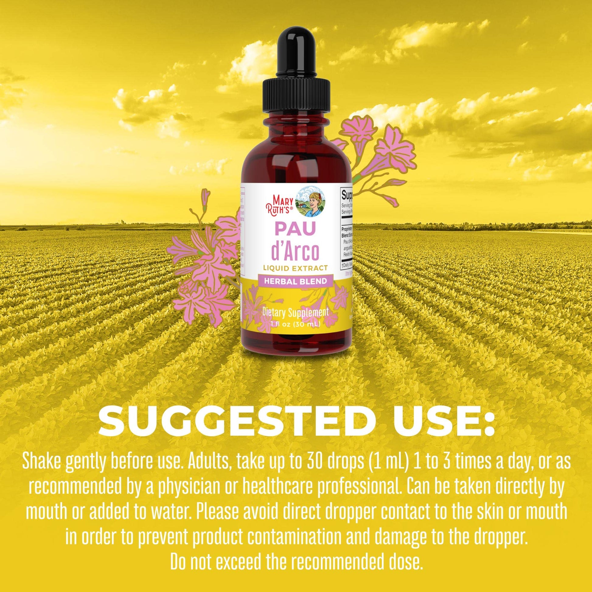 MaryRuth Organics PAU D'Arco Herbal Blend | Reishi Mushroom | Echinacea angustifolia Root | Usnea Lichen | Thyme Leaf | Vegan | Non-GMO Project Verified | Gluten Free | 30 Servings | 1 Fl Oz MARYRUTH'SBuy Supplements Australia